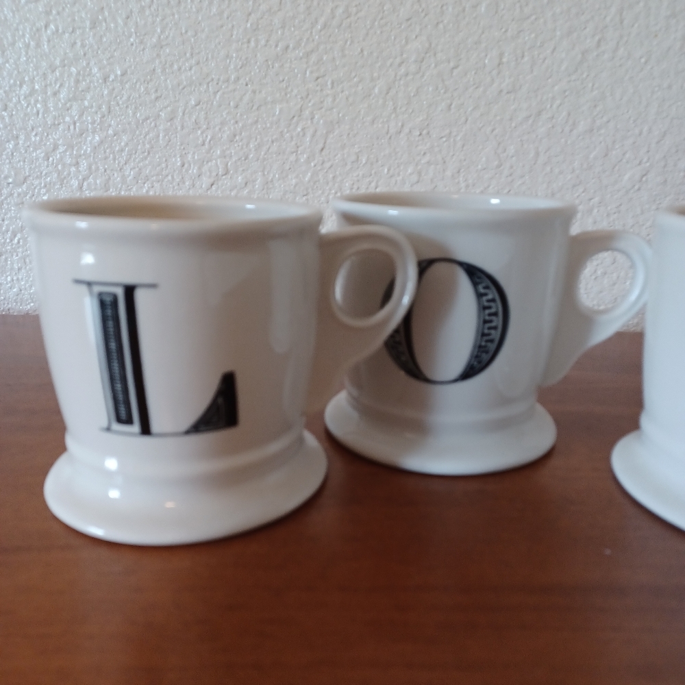 Anthropologie set of LOVE mugs - Picture 2 of 7